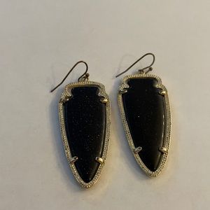 Kendra Scott Black Arrowhead Sparkle Earrings